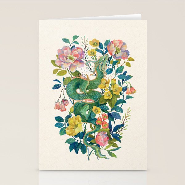 Floral Dragon Stationery Card Gallery Image 2
