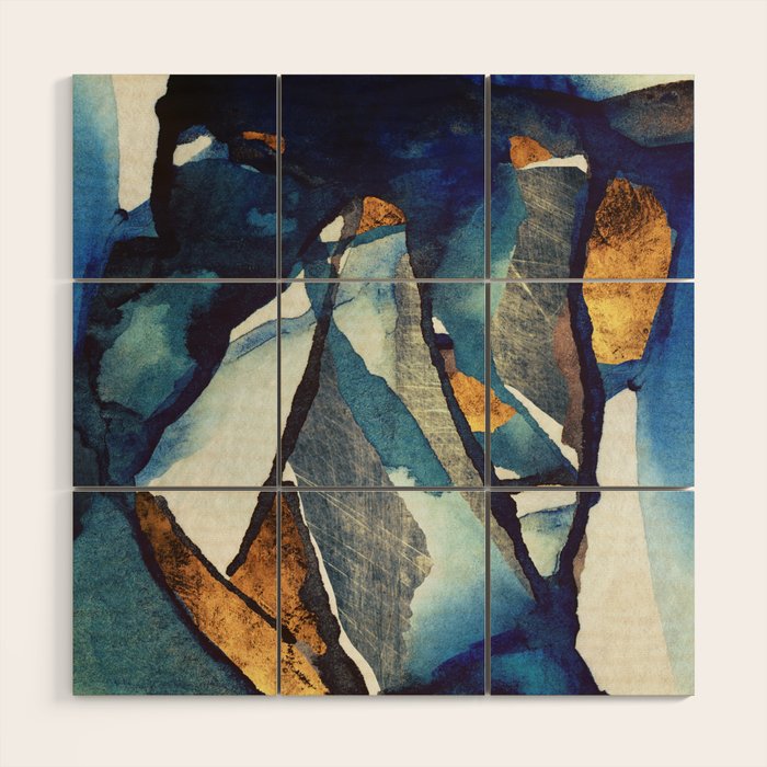 Cobalt Abstract Wood Wall Art Gallery Image 1