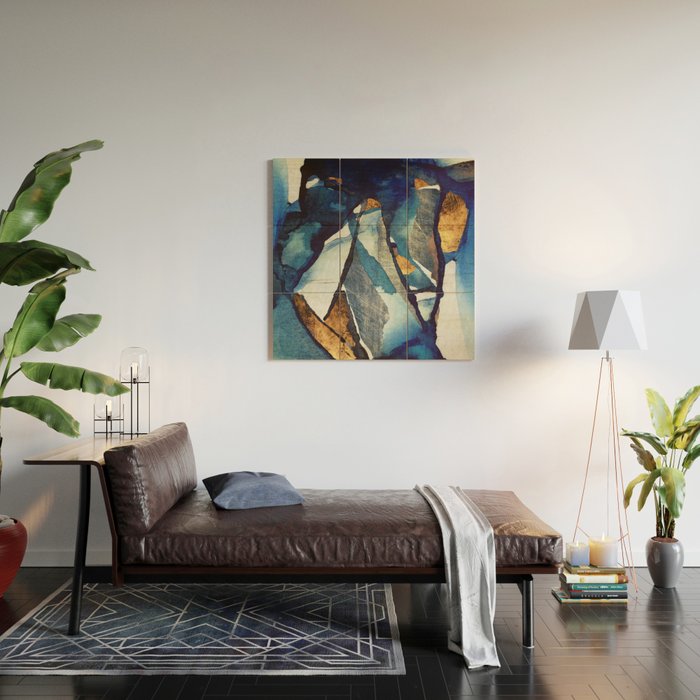 Cobalt Abstract Wood Wall Art Gallery Image 2