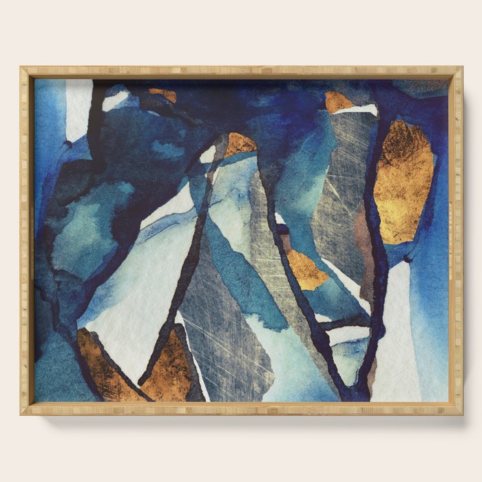 Cobalt Abstract Serving Tray Gallery Image 1