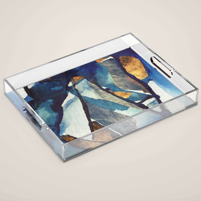 Cobalt Abstract Acrylic Tray Gallery Image 1