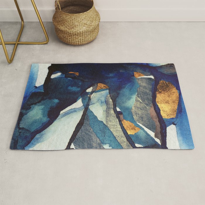 Cobalt Abstract Rug Gallery Image 1