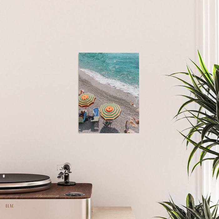 Monterosso Al Mare - Italy Europe Travel Photography - Summer Holiday Beach Umbrella Photo Art Print - Coastal Getaway Poster Gallery Image 2