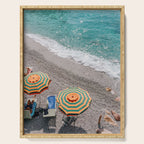 Monterosso Al Mare - Italy Europe Travel Photography - Summer Holiday Beach Umbrella Photo Art Print - Coastal Getaway Serving Tray Gallery Image 1