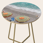 Monterosso Al Mare - Italy Europe Travel Photography - Summer Holiday Beach Umbrella Photo Art Print - Coastal Getaway Side Table Gallery Image 2