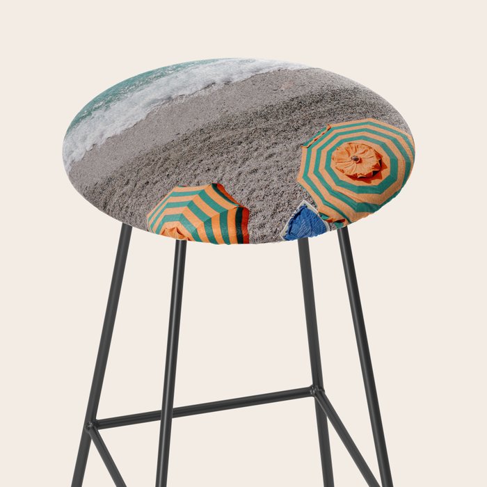Monterosso Al Mare - Italy Europe Travel Photography - Summer Holiday Beach Umbrella Photo Art Print - Coastal Getaway Stool Gallery Image 2