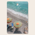 Monterosso Al Mare - Italy Europe Travel Photography - Summer Holiday Beach Umbrella Photo Art Print - Coastal Getaway Cutting Board Gallery Image 1