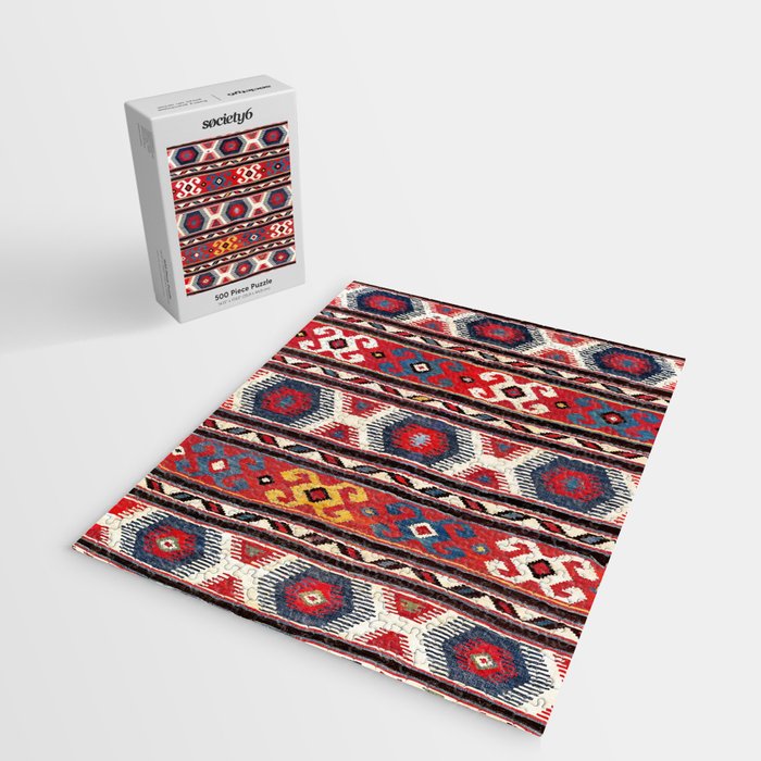 Kazak  Antique Southwest Caucasus Kilim Print Jigsaw Puzzle Gallery Image 2