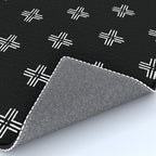 Mudcloth Cross - mudcloth, mud cloth, boho, black and white, bohemian, mudcloth pillow, boho decor Rug Gallery Image 4