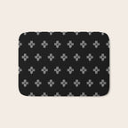 Mudcloth Cross - mudcloth, mud cloth, boho, black and white, bohemian, mudcloth pillow, boho decor Bath Mat Gallery Image 1