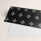 Mudcloth Cross - mudcloth, mud cloth, boho, black and white, bohemian, mudcloth pillow, boho decor Wrapping Paper Gallery Image 2