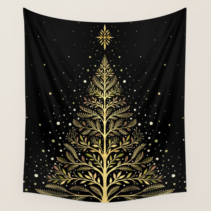 Christmas Night Tree-Glowing Wall Tapestry Gallery Image 4