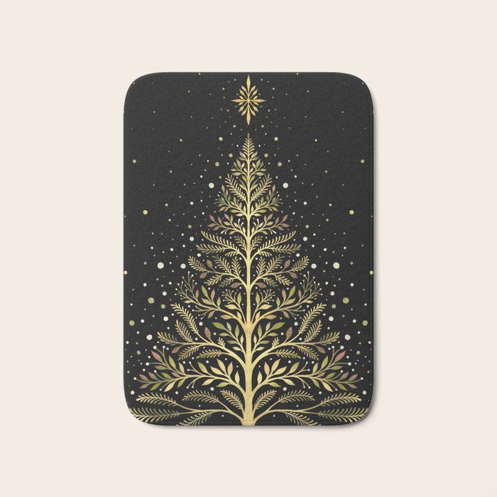 Christmas Night Tree-Glowing Bath Mat Gallery Image 1