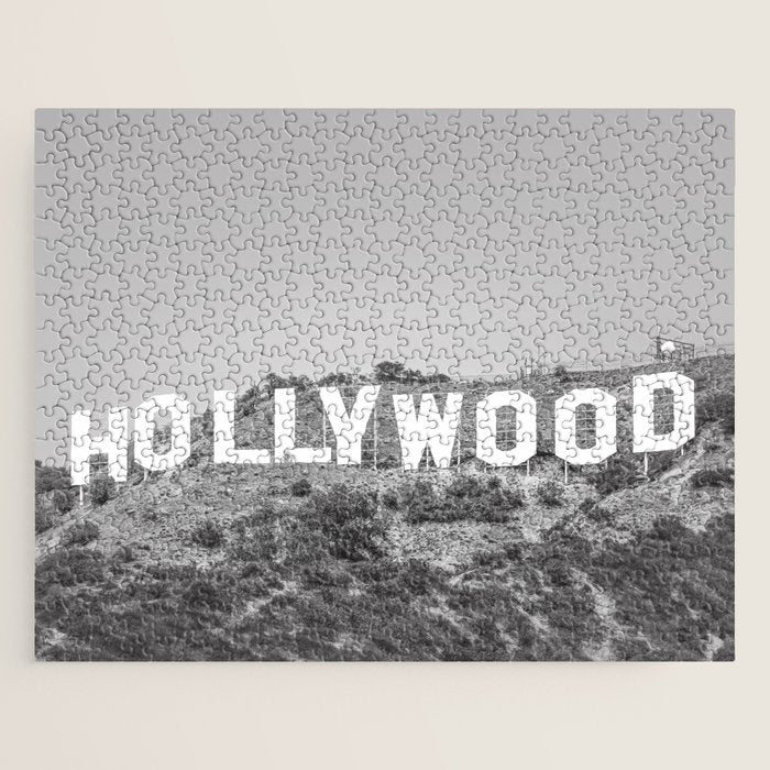 Hollywood Sign Black and White Jigsaw Puzzle Gallery Image 1