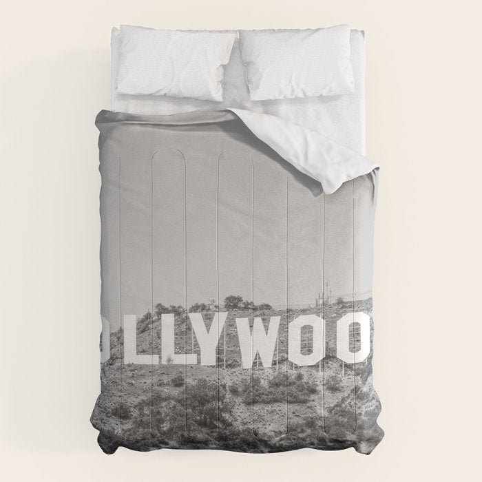 Hollywood Sign Black and White Comforter Gallery Image 6