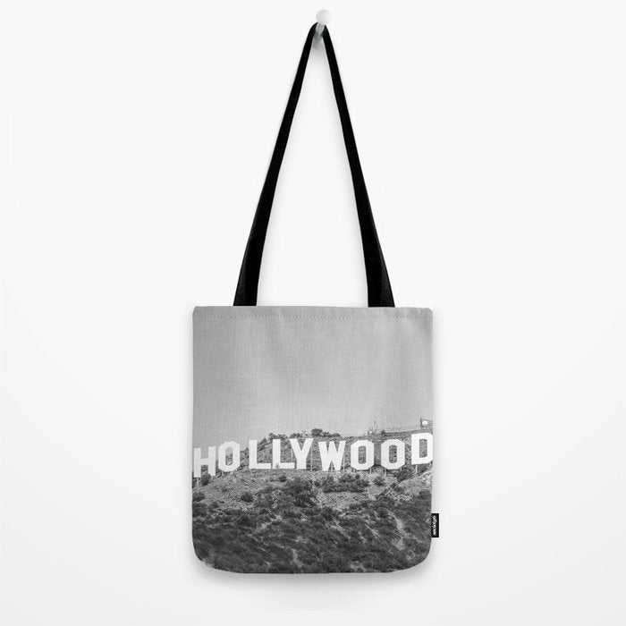 Hollywood Sign Black and White Tote Bag Gallery Image 2
