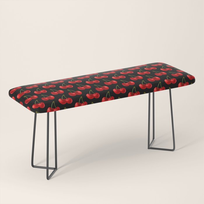 Y2K Cherries - Black Pattern Large Bench Gallery Image 1