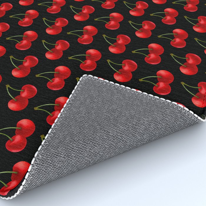 Y2K Cherries - Black Pattern Large Rug Gallery Image 4