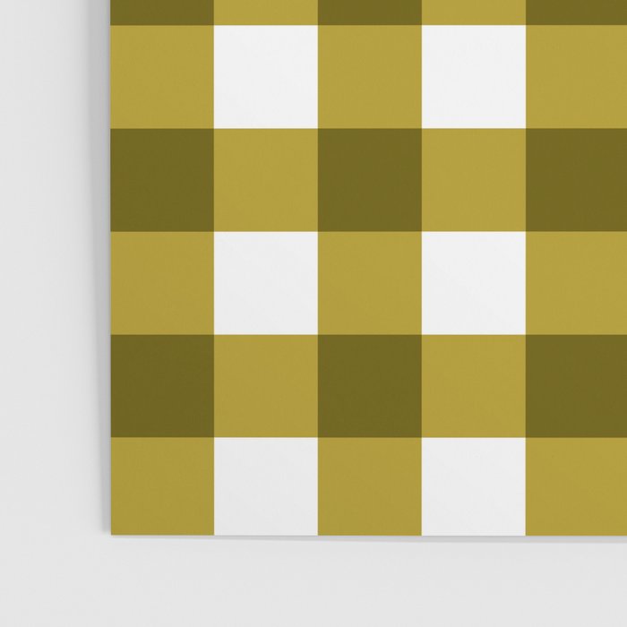 Mustard Olive Gingham Check Poster Gallery Image 3