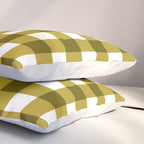 Mustard Olive Gingham Check Pillow Sham Gallery Image 3