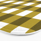 Mustard Olive Gingham Check Bath Mat Gallery Image 3