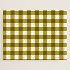 Mustard Olive Gingham Check Jigsaw Puzzle Gallery Image 1
