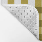 Mustard Olive Gingham Check Bath Mat Gallery Image 2