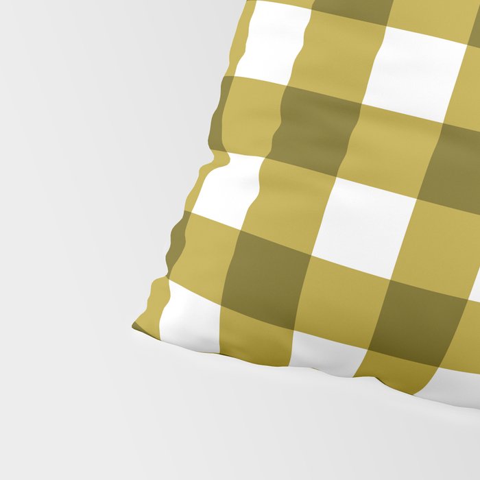 Mustard Olive Gingham Check Pillow Sham Gallery Image 4