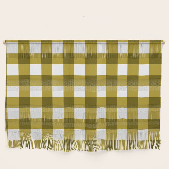 Mustard Olive Gingham Check Wall Hanging Gallery Image 1