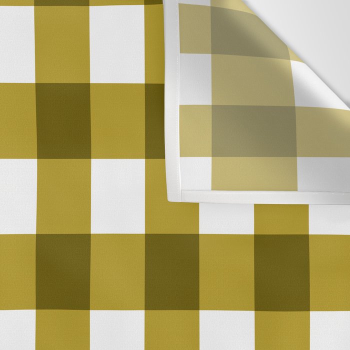 Mustard Olive Gingham Check Wall Tapestry Gallery Image 3