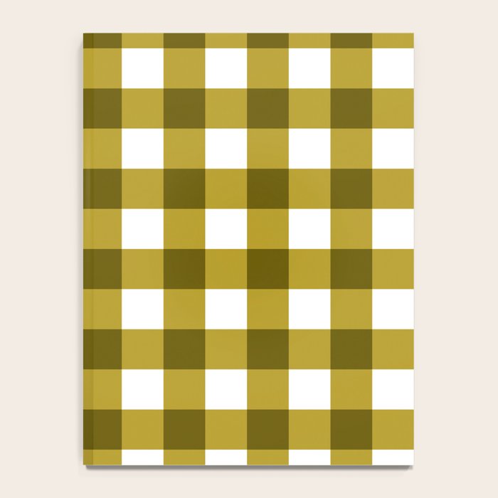 Mustard Olive Gingham Check Notebook Gallery Image 4