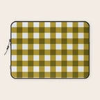 Mustard Olive Gingham Check Laptop Sleeve Gallery Image 1