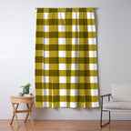 Mustard Olive Gingham Check Window Curtain Gallery Image 5