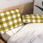 Mustard Olive Gingham Check Pillow Sham Gallery Image 2