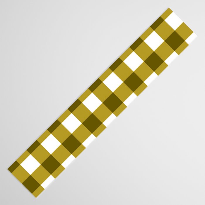 Mustard Olive Gingham Check Table Runner Gallery Image 3