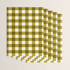 Mustard Olive Gingham Check Wrapping Paper Gallery Image 3