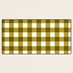 Mustard Olive Gingham Check Desk Mat Gallery Image 3