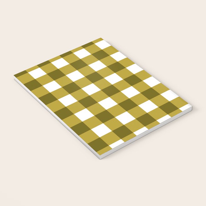 Mustard Olive Gingham Check Notebook Gallery Image 3