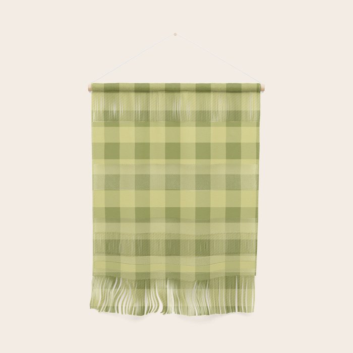 Gingham Large Lime Green Wall Hanging Gallery Image 1