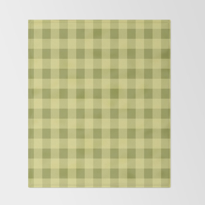 Gingham Large Lime Green Throw Blanket Gallery Image 2