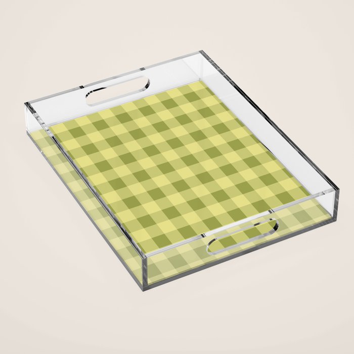 Gingham Large Lime Green Acrylic Tray Gallery Image 1