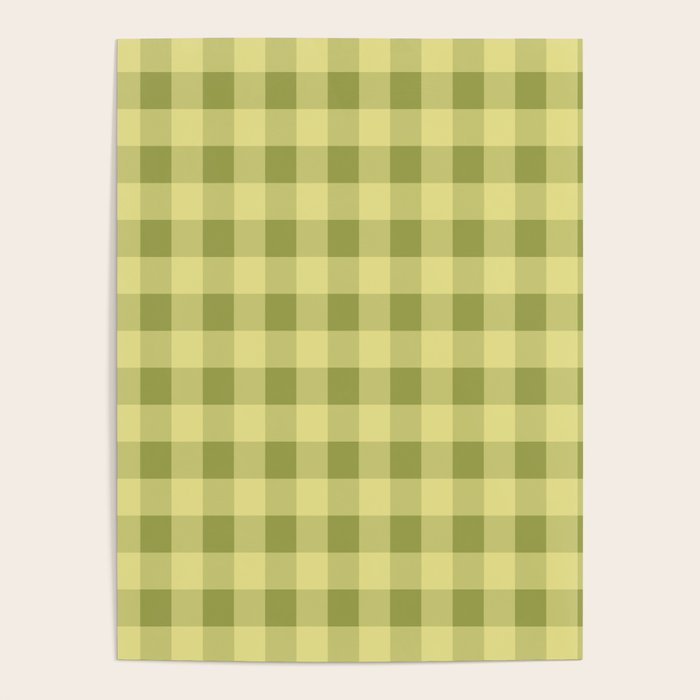 Gingham Large Lime Green Poster Gallery Image 4