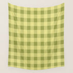 Gingham Large Lime Green Wall Tapestry Gallery Image 4