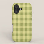 Gingham Large Lime Green iPhone Case Gallery Image 1