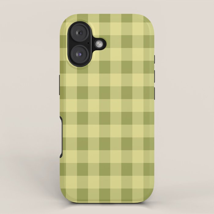 Gingham Large Lime Green iPhone Case Gallery Image 1