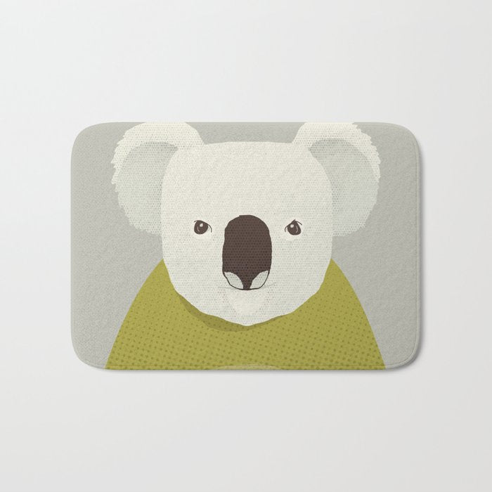 Whimsy Koala, Animal Portrait Bath Mat Gallery Image 1