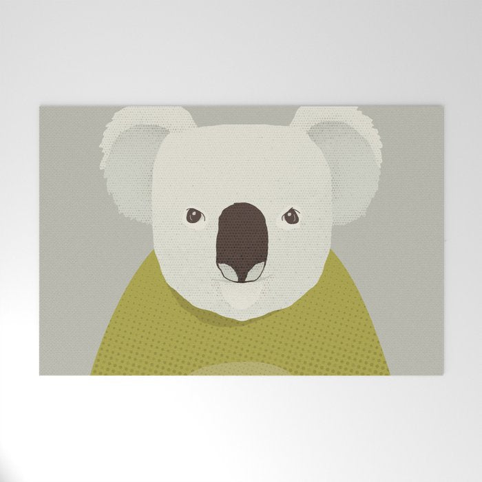 Whimsy Koala, Animal Portrait Welcome Mat Gallery Image 1