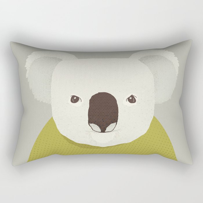 Whimsy Koala, Animal Portrait Rectangular Pillow Gallery Image 1