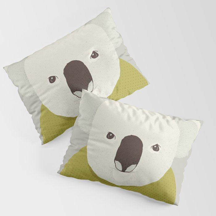 Whimsy Koala, Animal Portrait Pillow Sham Gallery Image 1