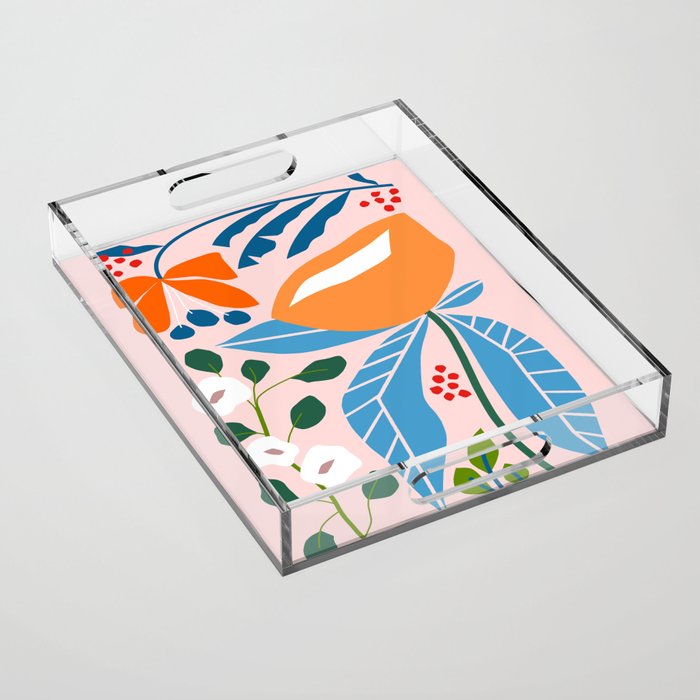 Spring Abstract Florals Acrylic Tray Gallery Image 1